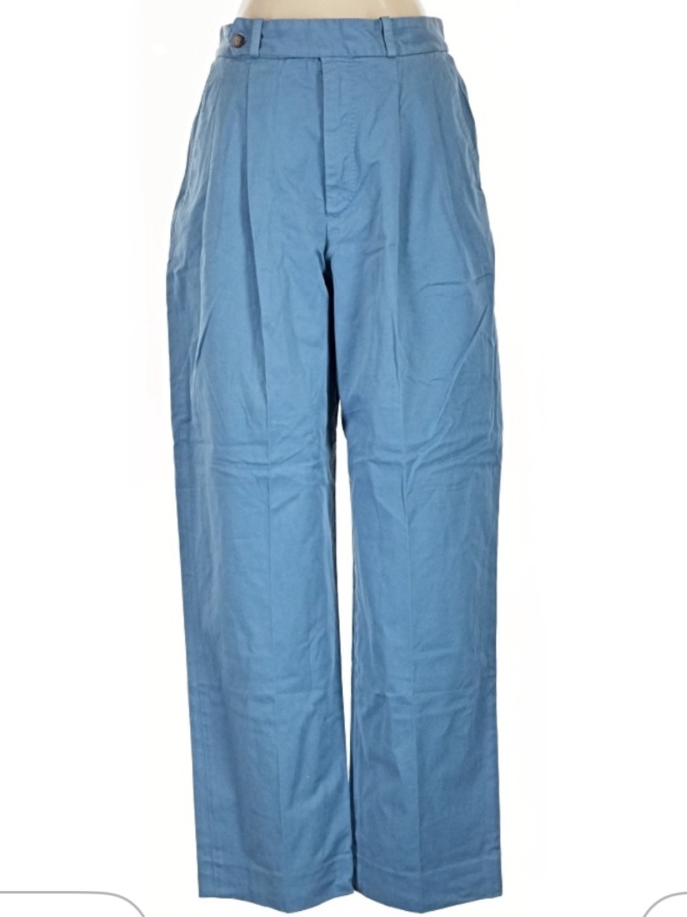 Polo Ralph Lauren Pleated Trousers Women 4 Blue High Rise Tapered Chinos Classic